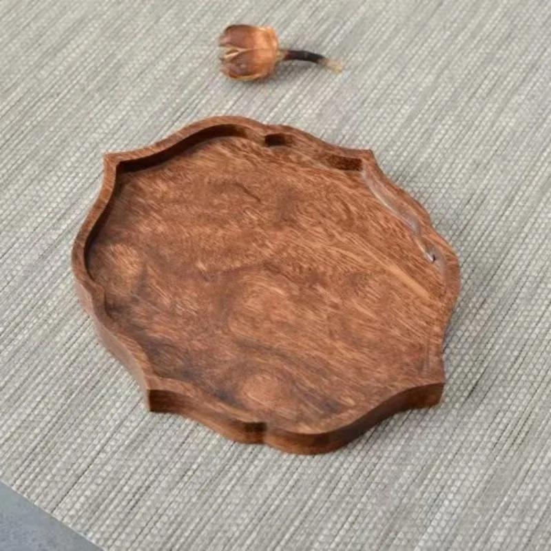 

Традиционный поднос для чая из грецкого ореха, чайник, чашка, поднос из массива дерева, коврик, офисные подносы для кофейных чашек, домашние аксессуары для чайной церемонии