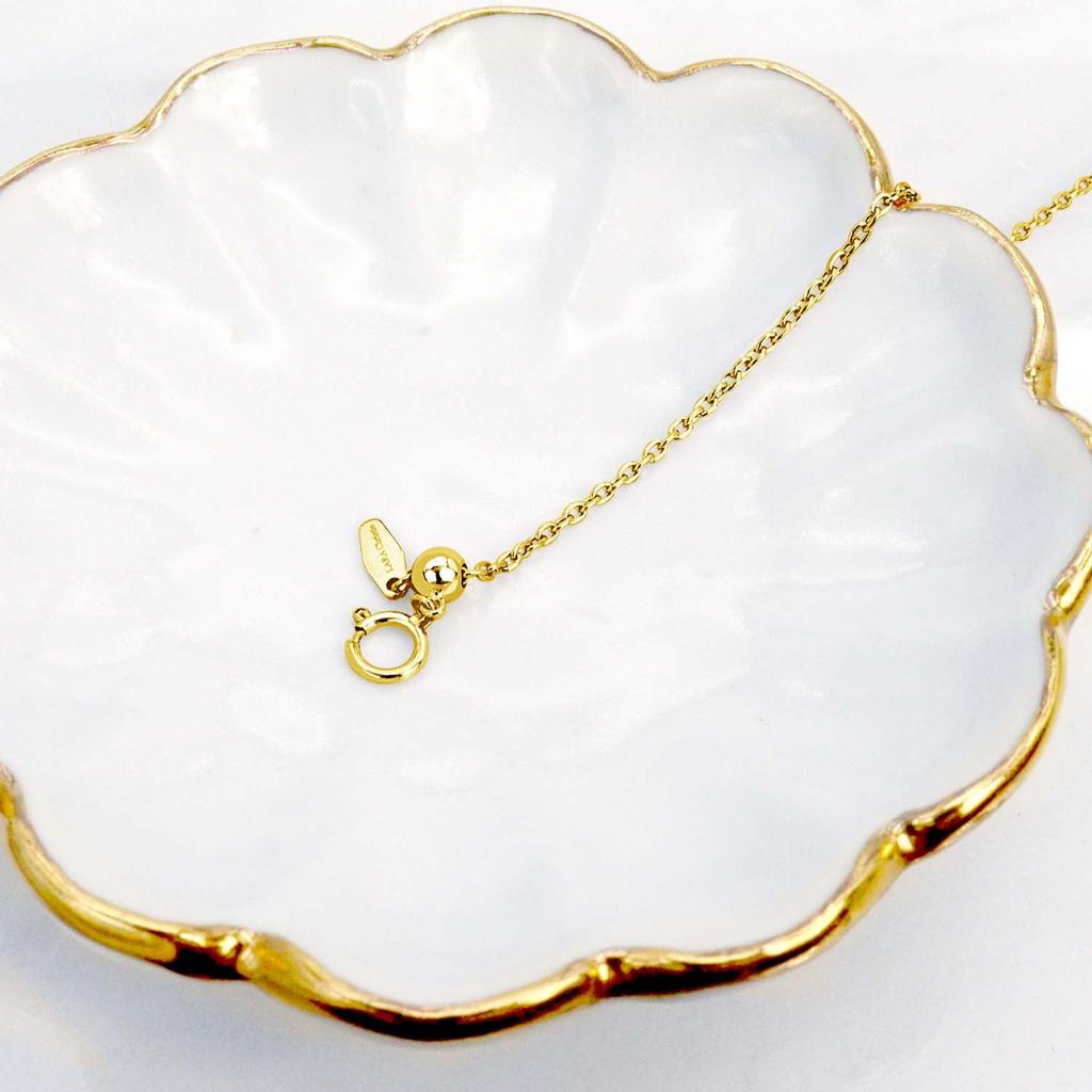 Chain Bracelet Round Red Bean Width K18 Gold Slide Adjuster Chain Total Length 20cm Weight [Lara Christie] 0.45 Approx. 1.5mm Approx. 2.06g