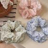 Women's Checked Embroidery Lace Crochet Scrunchie Hair Band