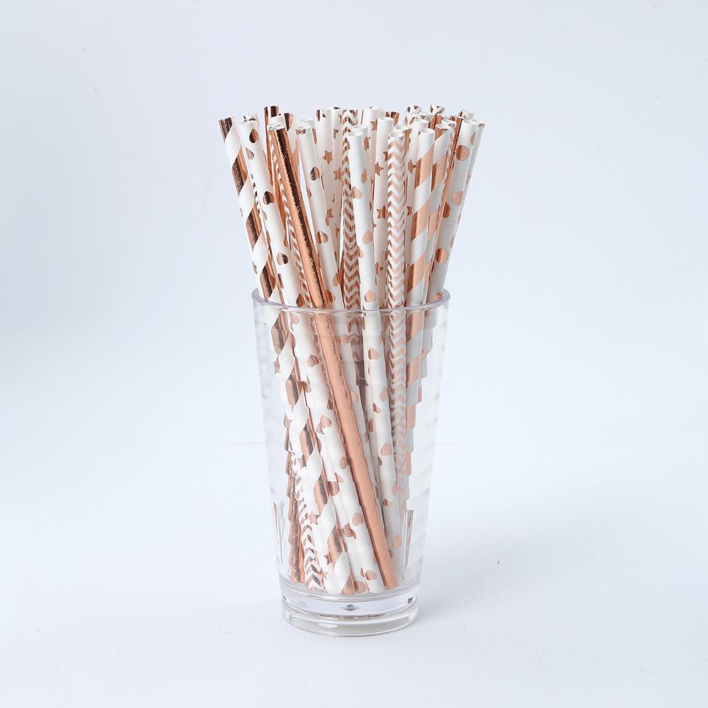 Eco-friendly Biodegradable Striped Paper Straws for Juice Catering