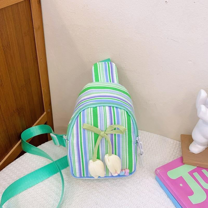Adorable Kids Flower Pattern Chest Bag Lightweight Cartoon Tulip Design For Everyday Use