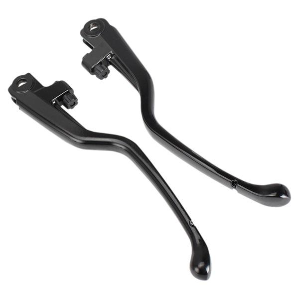 Black Metal Motorcycle Clutch & Brake Lever Handlebar Set