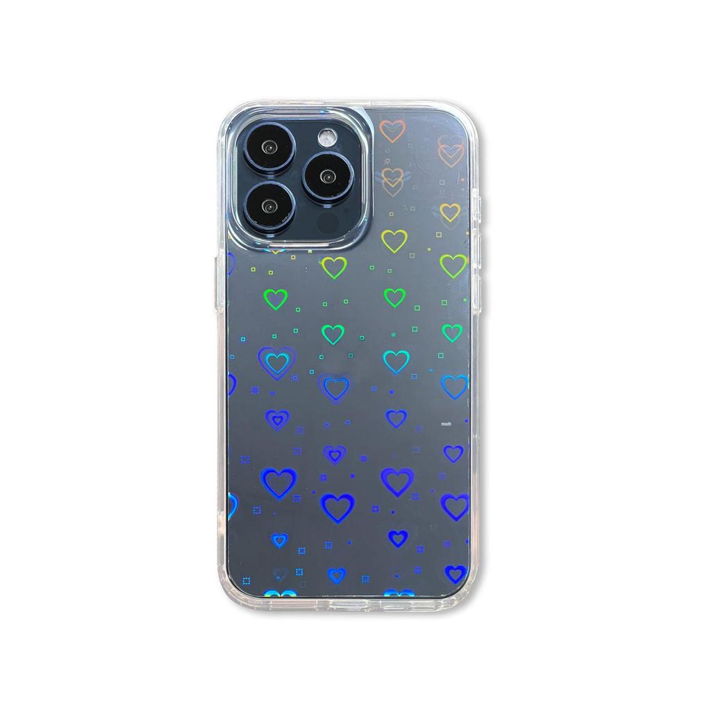 Acrylic Anti-Drop Phone Case for iPhone 17/16 Pro with Laser Heart Design