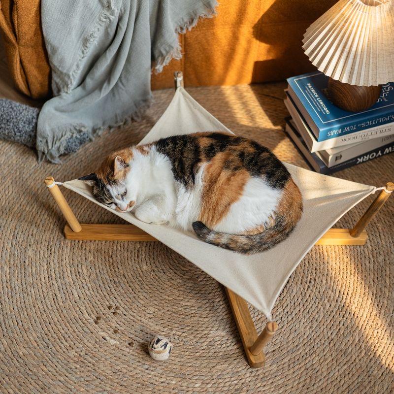 Removable Cat Loft Bed Wooden Wear-Resistant Cat Hammock Pet Hammock Space Saving Hammock Cat Bed