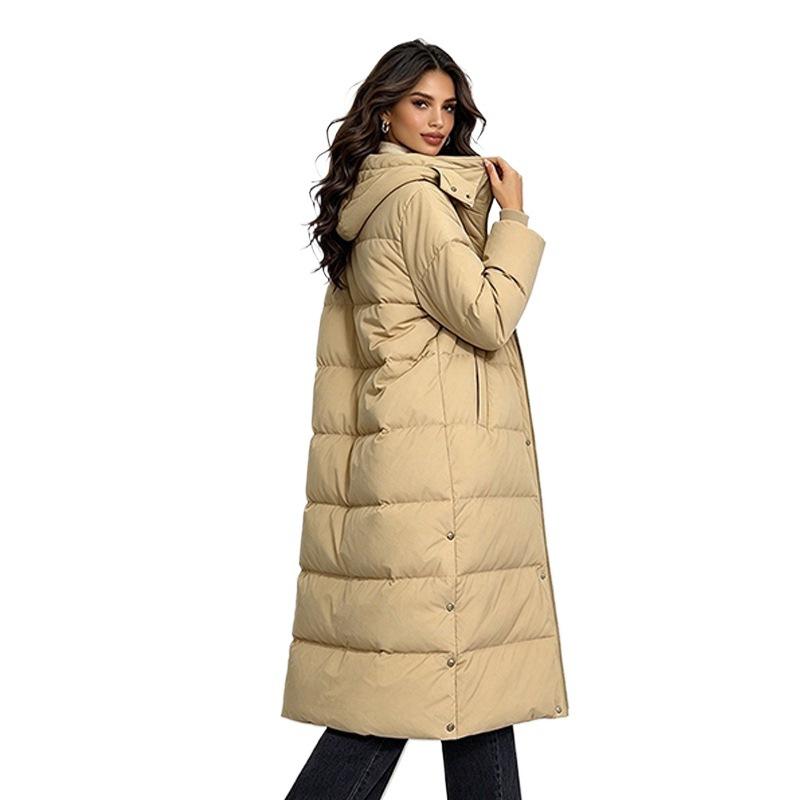 Down cotton-padded clothes and cotton-padded clothes for women's loose winter coats, long styles for the knee year, and new winter cotton-padded jacke