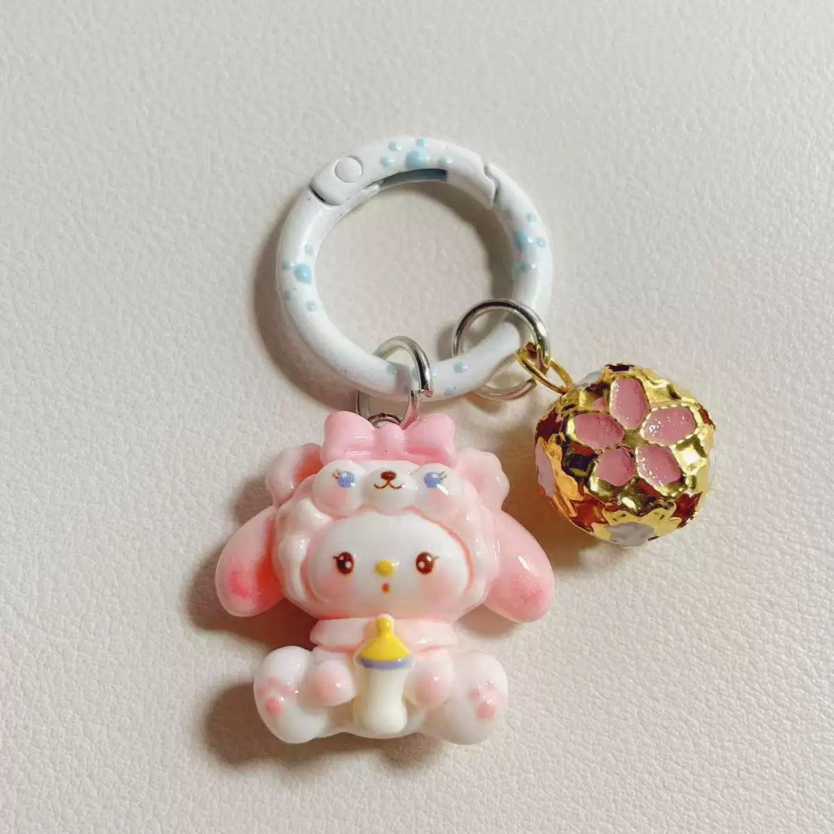 Sanrio Cartoon Resin Bell Keychain for Backpacks - Cute Girl s Accessory & Best Friend Gift