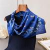Cute Dachshund Dog Print Square Satin Scarf Women Pink Paisley Border Bandana Multi-use Neck Scarfs Hair Tie Bag Wrap Headband