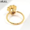 SMJEL Luxury Crystal Anxiety Relief Spinning Fidget Rings for Women Cute Sakura Daisy Rose Flower Rotating Ring Anti Stress Gift