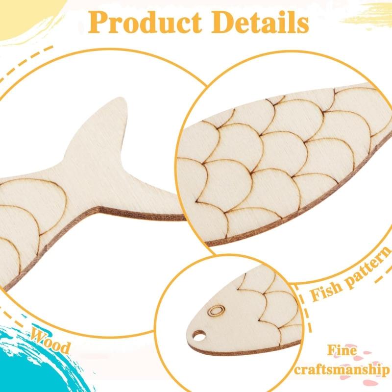 Bulk Wooden Fish DIY Home Handicraft Art Kits For 30