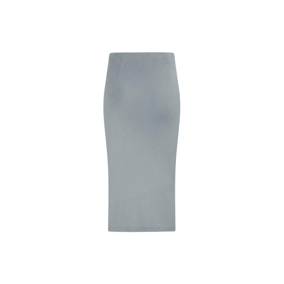 Calvin Klein SS23 Solid Color Slit Slim Fit Knit Midi Skirt Women Bottoms Grey J221128-PN6