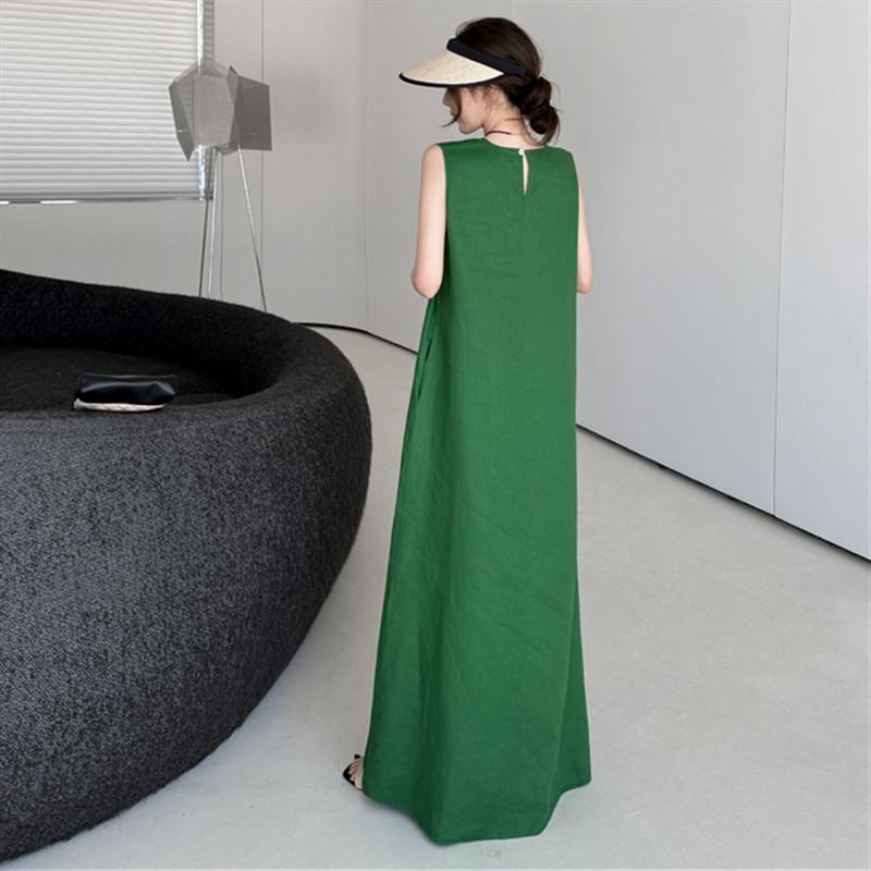 Sleeveless Plus Size Cotton Vintage New In Dresses for Women Casual Loose Long Summer Dress
