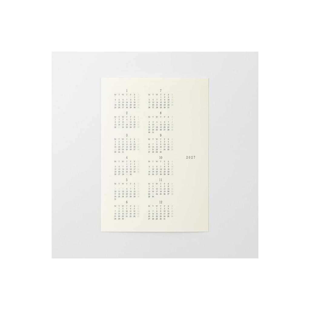 Diary Stickers DESIGNPHIL Midori MD Notebook Diary Sticker 2027 Monthly S M L Dec 2026 Start Monday Start