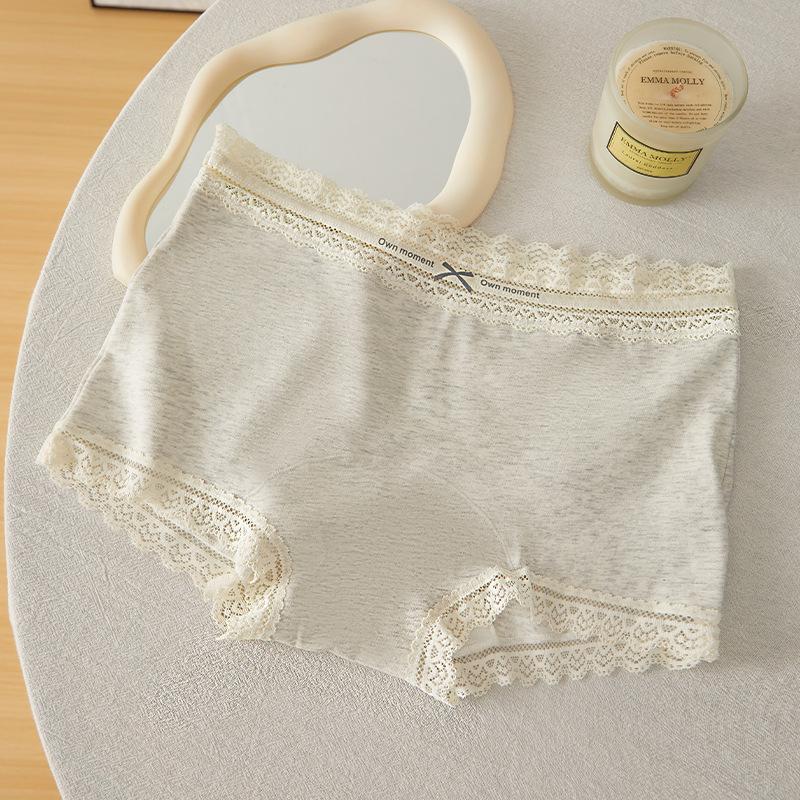 

10A Антибактериальные спортивные трусики-шортики из хлопка с цветными блоками и кружевом - Сексуальные бесшовные женские трусики-боксеры со средней посадкой L (88-121 lbs)