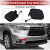 Right Front Car Tow Hook Cover Cap for Toyota Highlander 2014-2016 Bumper Tow Hook Cover No.521270E926 Black Plastic 1 Pc