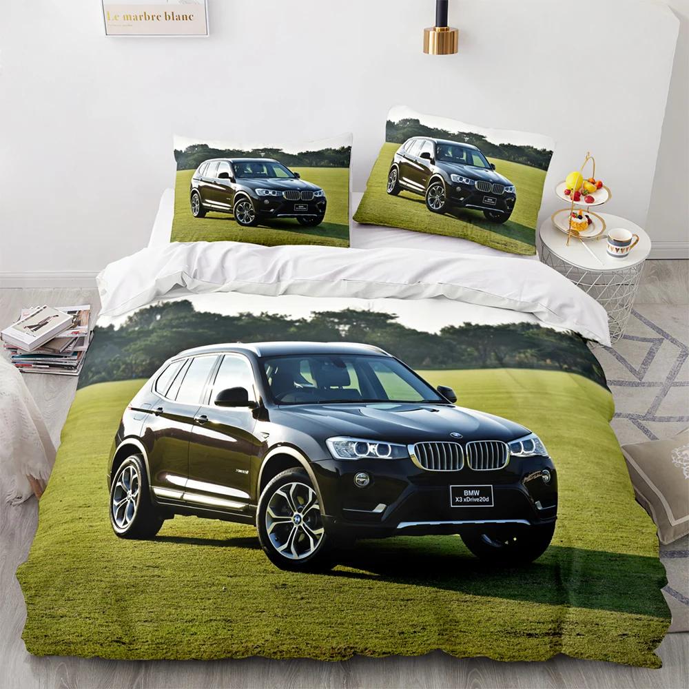 Sports Car Racing Bedding Set Single/Twin/Full/Queen/King Size SUV Truck Duvet Cover Set Aldult Kid Bedroom Supper Sports Car