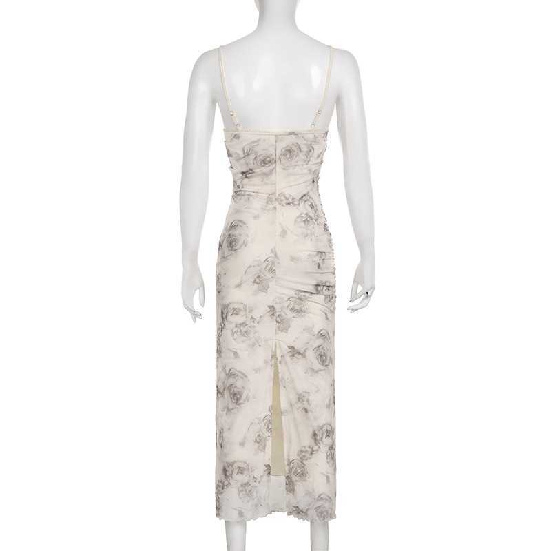 Nowa chińska sukienka z siateczki w stylu vintage w stylu vintage z lekkim dojrzałym temperamentem i kobiecym stylem, zapinana na talię, wąska, owinięta biodrami długa sukienka