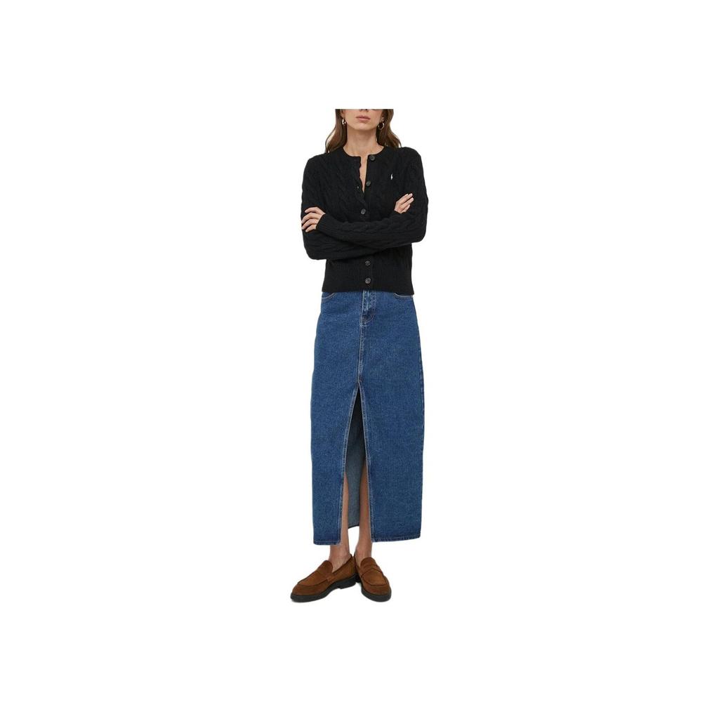 Polo Ralph Lauren Embroidered Pony Button Solid Color Sweater Women Sweater Black WMPOSWEN6820418-001