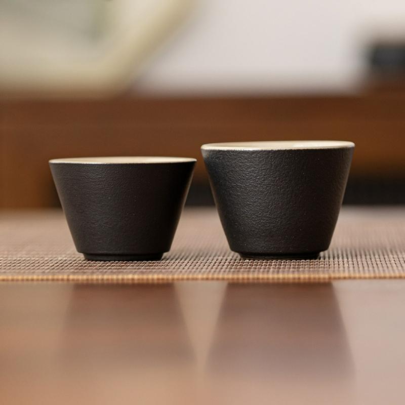 Vintage Black Ceramic Teacup Japanese Handmade Heat-resistant Personal Tea Cup Home Kung Fu Master Drinking Cup Tea Ceremony New