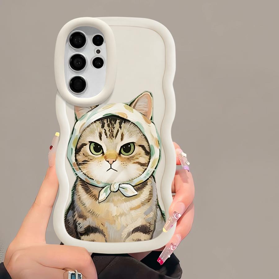 Soft Phone Cover Case for Samsung Galaxy S24 S21 S23 Plus A25 S22 Ultra S25 A26 S20 FE A36 A34 A35 A24 A54 A55 Cartoon Cat
