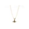 Saturn Shaped Pendant Design Brass Necklace Women Necklace White 6301010X02R483IM