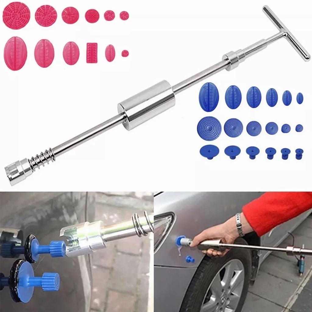 T-Bar Dellenentfernungsset Metall Arbeitssparend Dellenreparatur Auszieher mit Kunststoff-Ausziehlaschen für