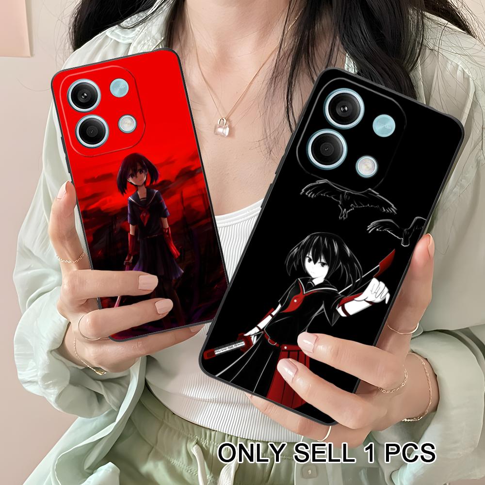Akame Kurome Matte TPU Mobile Phone Case for Xiaomi Redmi Note 14 13 12 11 S Pro Plus 4G 5G Colorful Printing Cover