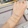 Full Diamond Bracelet Rose Gold Three Diamond Sliding Adjustable Zircon Silver Plated Jewelry