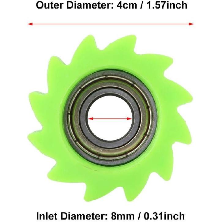 Motorcycle Chain Roller Tensioner,Chain Roller Tensioner Pulley Wheel for KX250F KX450F Bike 2006-2016 (Green)