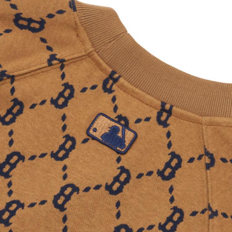 New MLB Old Flower Long Sleeved Dresses Women's Khaki 3FOPM0124-43BGD