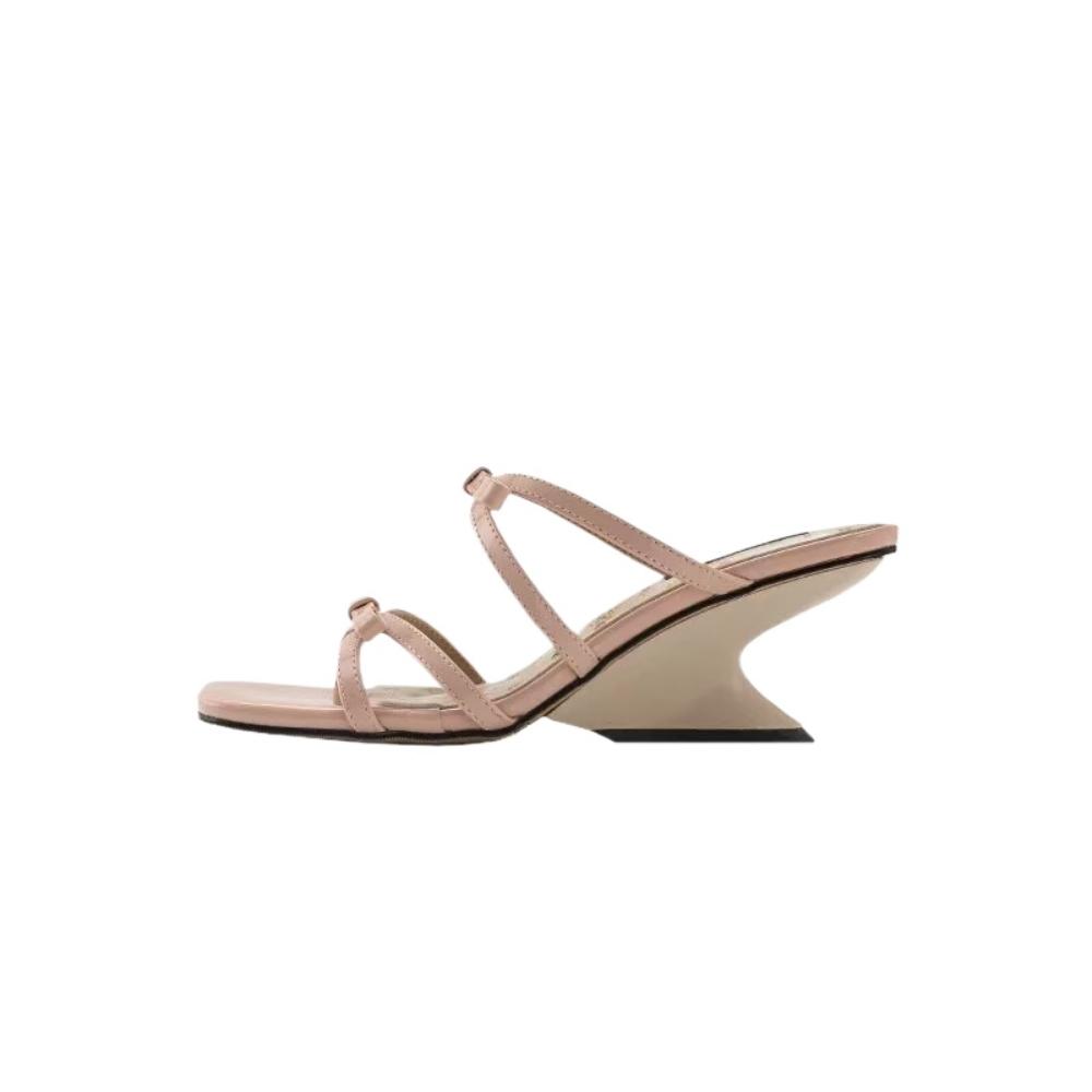 Summer Wedge Women Slippers Fashion Open Toe Bow Women Dress Slippers Lazy Shoes