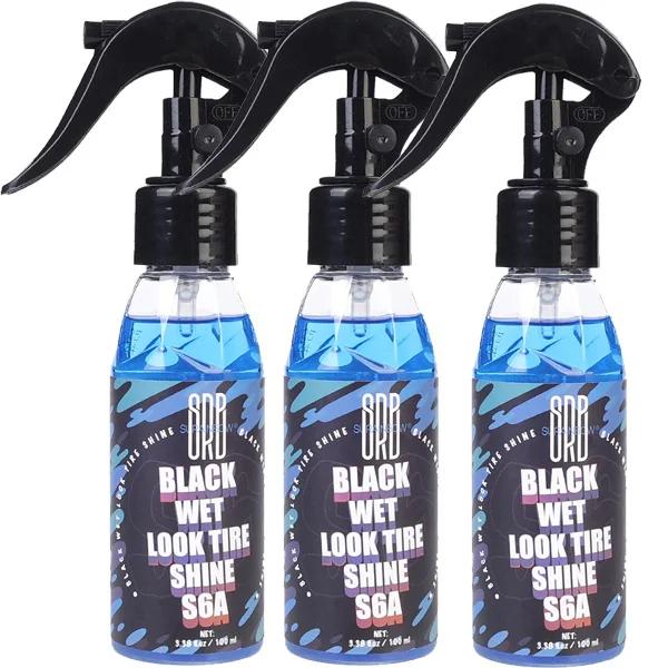 Black Wet Look Tire Shine Dressing Automotive Clear Coat Tire Dressing Spray Glossy Wet Tire Rubber Refurbishment Repair Agent