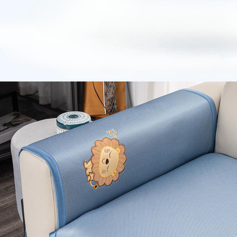 Cool Pad Summer Ice Silk Sofa Cushion Non-Slip Breathable Cover Cloth Mat Modern Simple Design for Weather