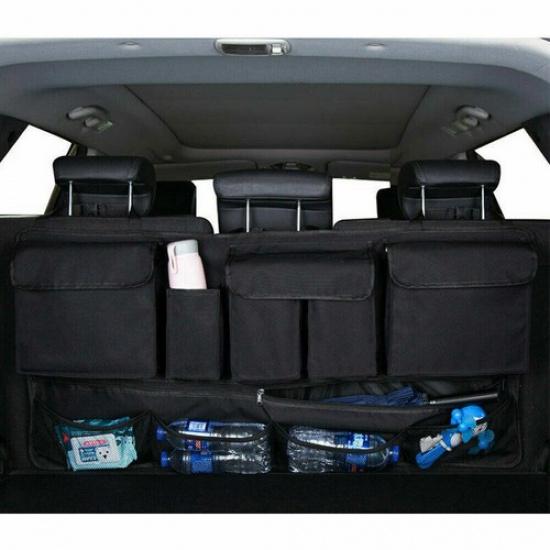 Car Seat Back Storage Hanging Bag Cargo Net Pocket Organizer Black Accessories