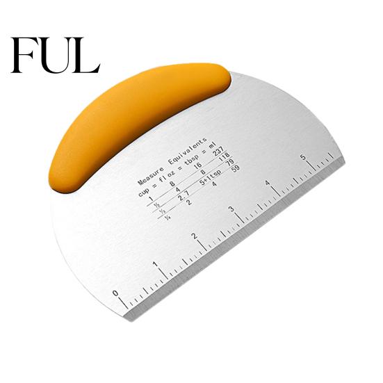 Effortless To Use Dough Cutter Stainless Steel Bench Scraper Double-scale Design Pastry Non-Slip Handle Tool for Home Food-grade