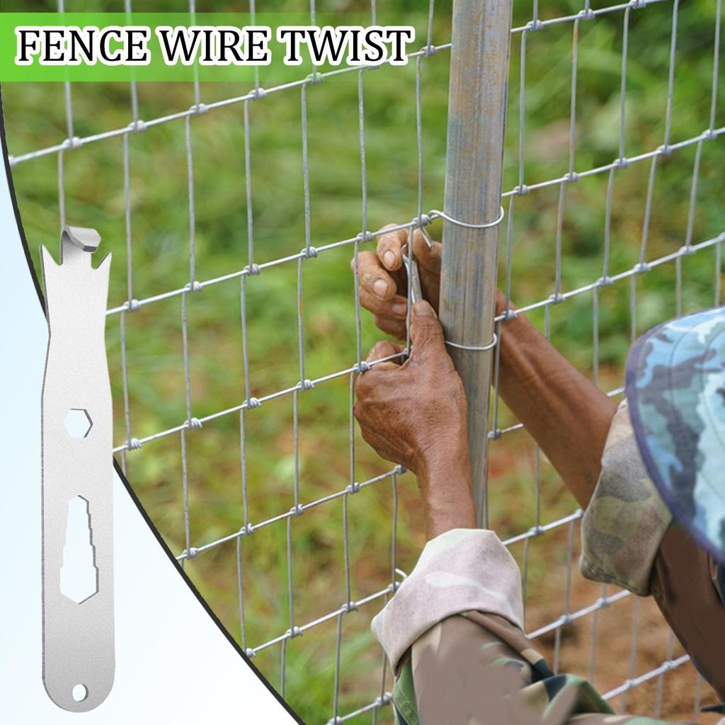 Stainless Steel Fence Wire Twist Fence Wire Twister Tensioning Tool Barb Wire for Garden Pocket Size Steel Rust Resistant