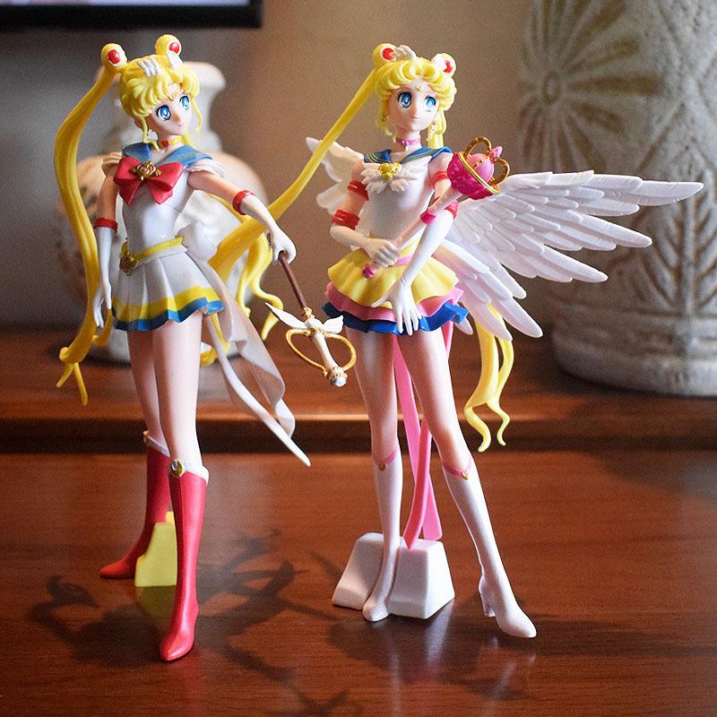 Sailor Moon Anime Figure Set 23cm Meiou Setsuna Kaiou Michiru Haruka Tomoe Hotaru Glitter & Glamours Action Figurine Toy Gift