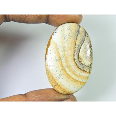 Oval Picture Jasper Healing Crytsal Cabochon Loose Natural Gemstone 29X45MM SK-1430