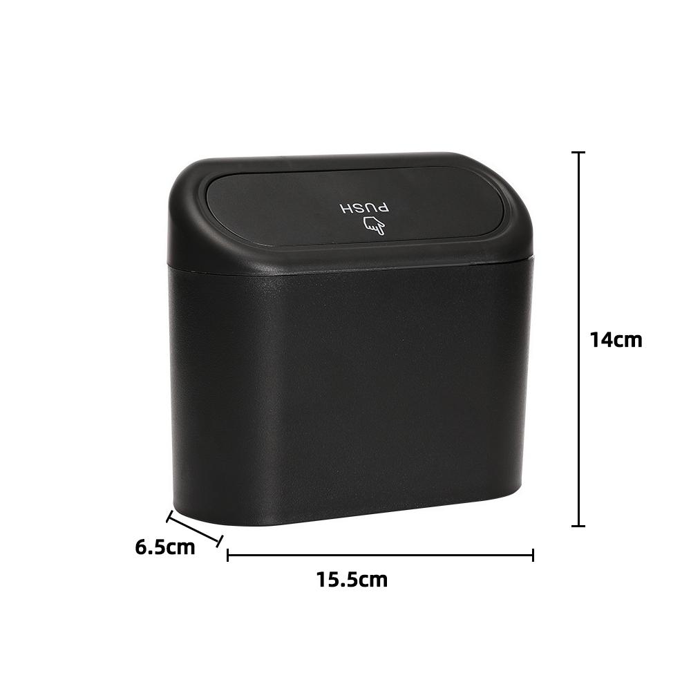 Car Mini Hanging Trash Bin Vehicle Garbage Organizer Dust Case Storage Box Pressing Type ABS Trash Can Auto Interior