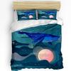Cartoon Whale Fish Cloud Sky Watercolor Duvet Cover With Pillow Case Custom 3pcs Bedding Set Quilt Cover Double Bed Home Textile