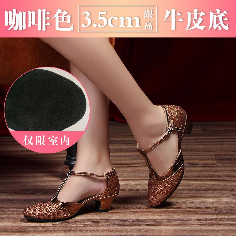Letnie Nowe Buty do Tańca Nowoczesnego Damskie Eleganckie Panie Zamknięty Nosek Buty do Tanga Standardowy Walc Tańce Towarzyskie Obcas Wewnętrzna Zamszowa Podeszwa