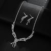 Ladies' Temperament Luxury Rhinestone Necklace Earrings Two-piece Set High-end Bridal Jewelry Set Necklace 2026
