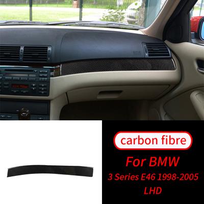 Pentru BMW Seria 3 E46 1998-2005 Fibră de carbon reală Co-pilot Centrală Bandă de control Trim Accesorii interioare Interior auto
