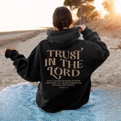 Ästhetisches christliches Sweatshirt, Bibelvers-Hoodie, religiöse Damen-Hoodies, Vertrauen in den Herrn, Pullover, Glaube, Top, christliche Geschenke