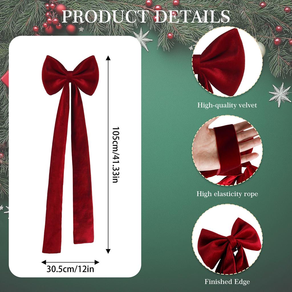 Chair Decoration Velvet Bow with Butterfly Knot for For wedding Birthday Party Holiday Celebration Chair Accessory
