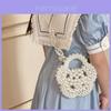 Charming Pearl Flower Design Mini Handbag Perfect For Kids Versatile Summer Use