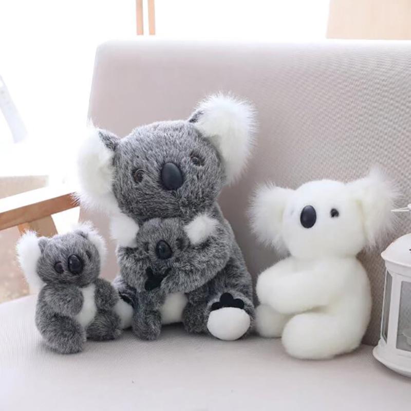 13~40Cm Sitting Koala Doll Stuffed Mother And Son Grey White Simulation Wild Zoo Animal Plushie Comforting Gift