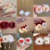 Pearl Love Ball Earrings: Elegant Silver Needle Design for Women
