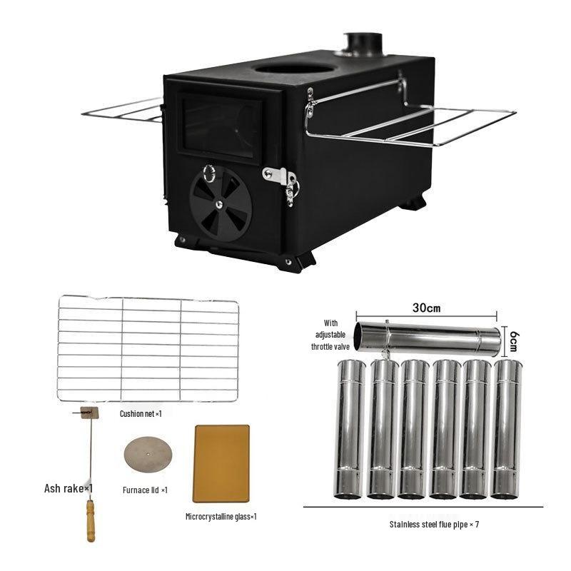 Portable Carbon Steel Folding Tent Stove for Outdoor Camping