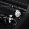 USB Car Charger Pink Crystal Diamond 5V 2.1A Dual Port Fast Charging Adapter 3 in 1 Charging Cable for IPhone Samsung Huawei