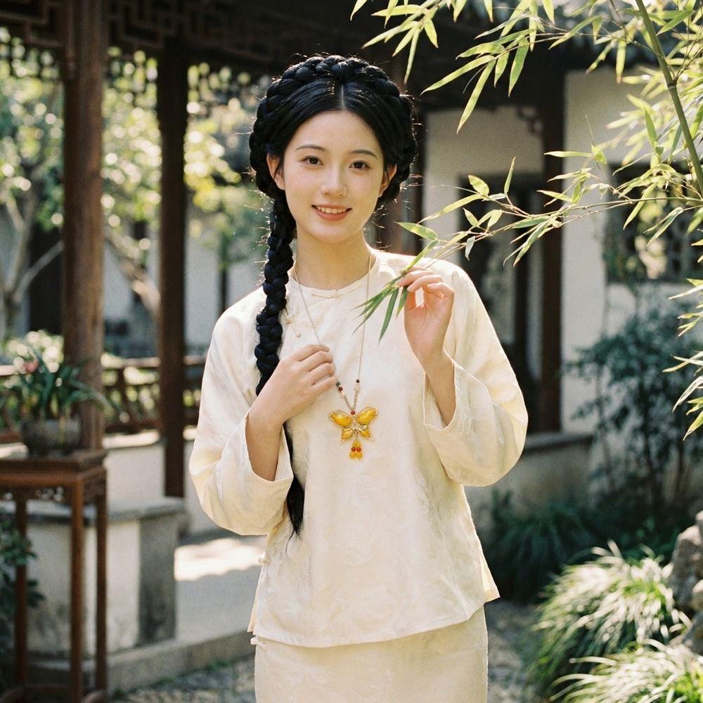 Tassels Chinese Style Necklace Ethnic Style Pearl Long Sweater Chain  Daily